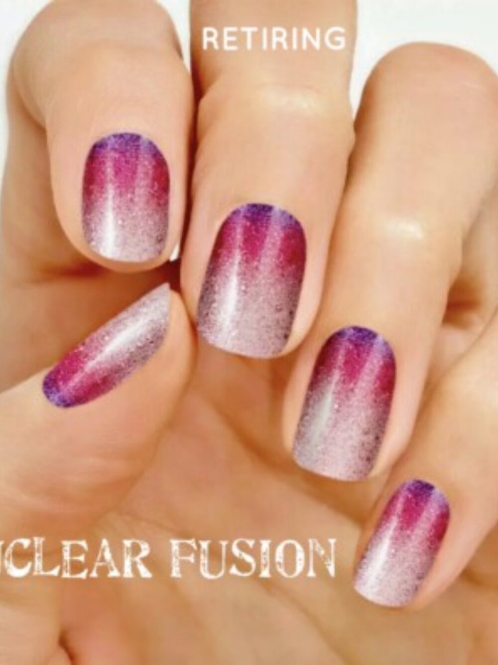 Nuclear Fuchsian Color Street Nail Polish Strips Retired Pink Glitter Polish